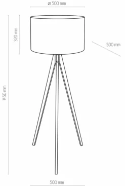 Sklep Kaja Lampa podłogowa drewniany trójnóg TK 5038 TREVISO | Kaja Oświetlenie* Lampy Podłogowe Z Abażurem
