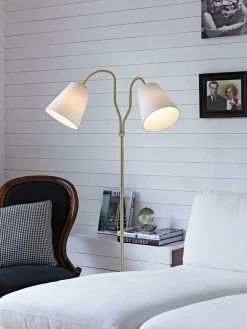 Sklep Kaja Lampa podłogowa dwoma kloszami złota oprawa 105274 | Kaja Oświetlenie* Tradycyjne Lampy Podłogowe