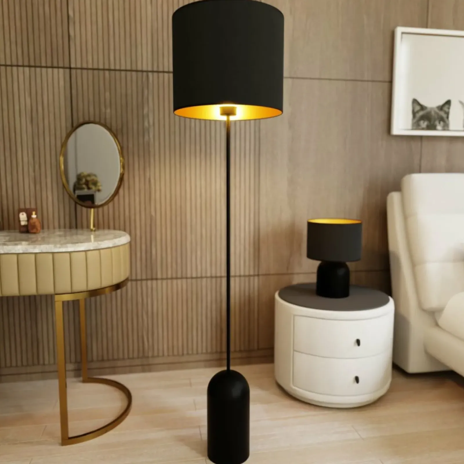 Sklep Kaja Lampa podłogowa na wąskiej podstawie 1323/LP1 ASPEN | Kaja Oświetlenie* Lampy Podłogowe Z Abażurem|Tradycyjne Lampy Podłogowe