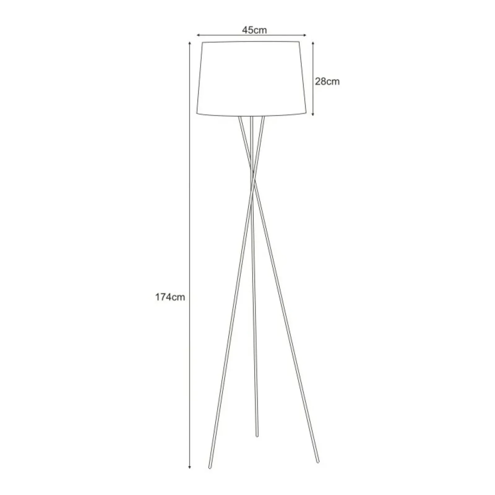 Sklep Kaja Lampa podłogowa prosty trójnóg K-4353 REMI BLACK | Kaja Oświetlenie* Lampy Podłogowe Z Abażurem|Lampy Podłogowe
