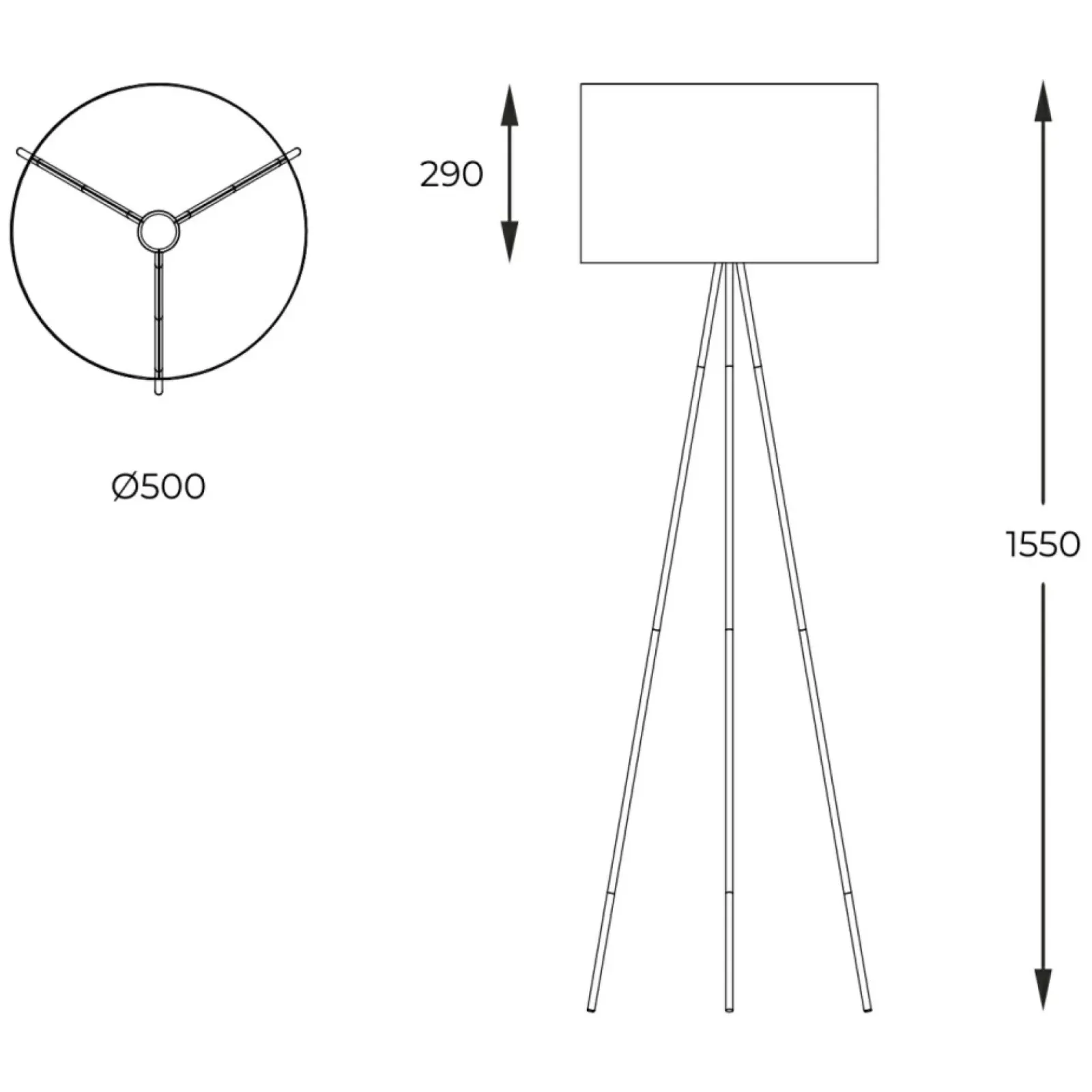 Sklep Kaja Lampa podłogowa trójnóg z abażurem H06-GD-BL INGA| Kaja Oświetlenie* Lampy Podłogowe Z Abażurem