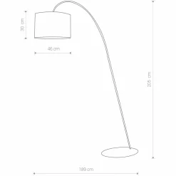 Sklep Kaja Lampa podłogowa łuk z czarno-m abażurem 4963 ALICE | Kaja* Lampy Podłogowe Z Abażurem