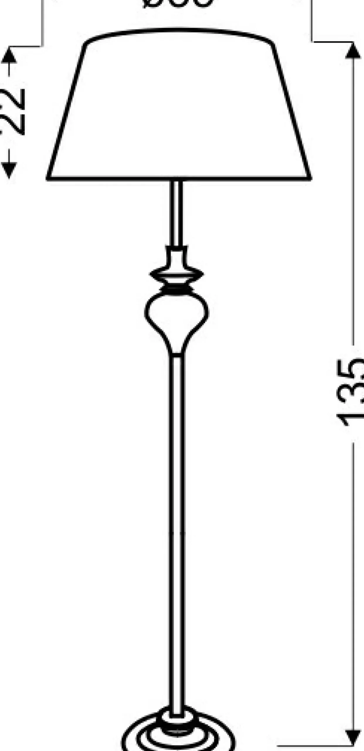 Sklep Kaja Lampa podłogowa w stylu glamour, do salonu 51-21420 z serii GILLENIA* Lampy Podłogowe Z Abażurem|Tradycyjne Lampy Podłogowe