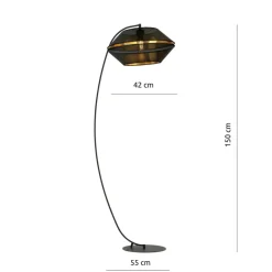 Sklep Kaja Lampa podłogowa wygięta w łuk, do salonu 1185/LP z serii MALIA | Kaja* Lampy Podłogowe Z Abażurem