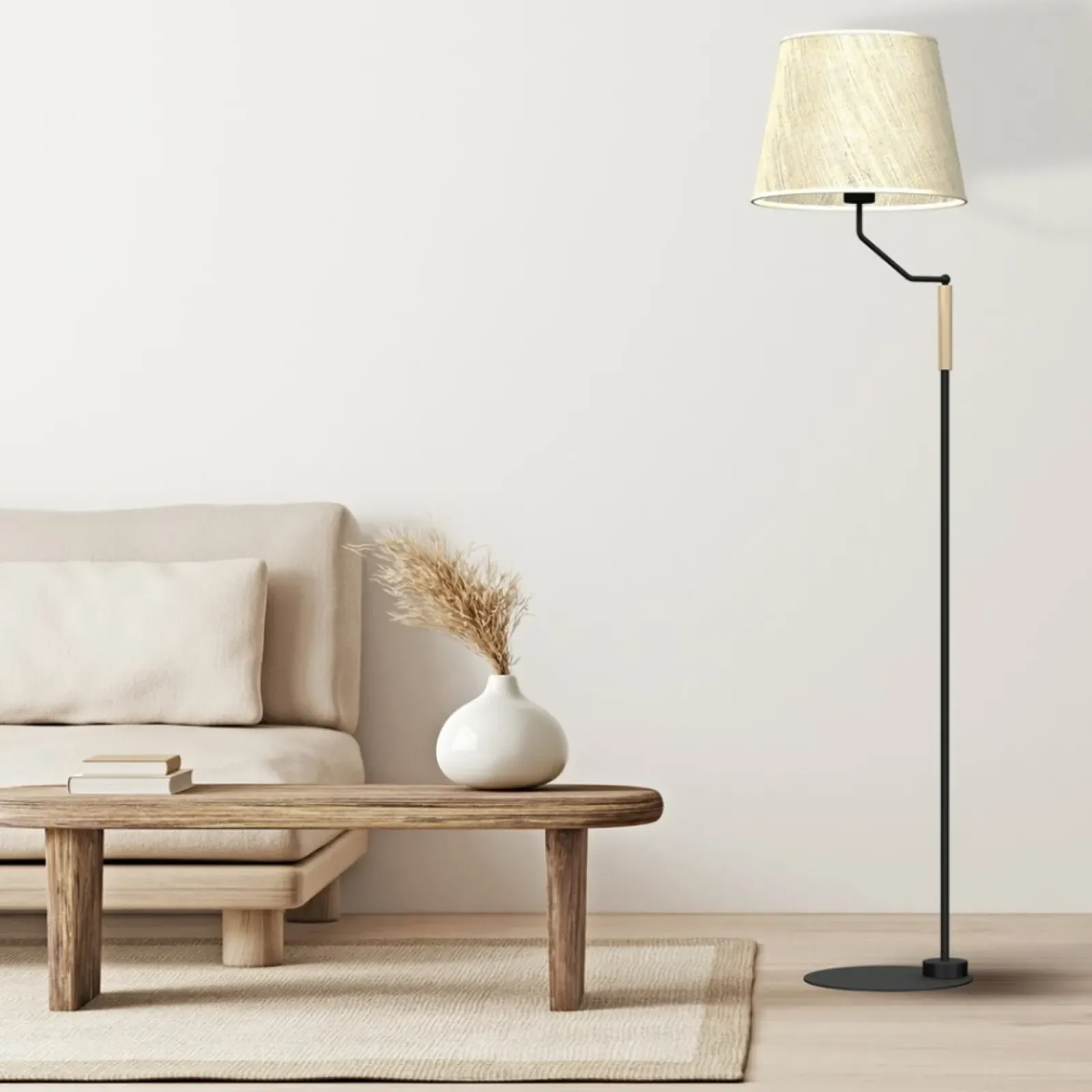 Sklep Kaja Lampa podłogowa z abażurem, dla czytelnika MLP7279 z serii ETNA | Kaja Oświetlen* Lampy Podłogowe Z Abażurem|Tradycyjne Lampy Podłogowe