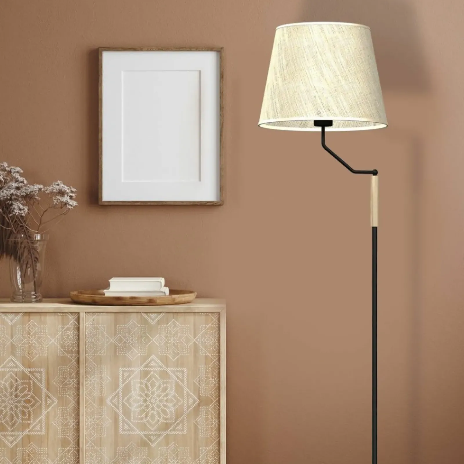 Sklep Kaja Lampa podłogowa z abażurem, dla czytelnika MLP7279 z serii ETNA | Kaja Oświetlen* Lampy Podłogowe Z Abażurem|Tradycyjne Lampy Podłogowe