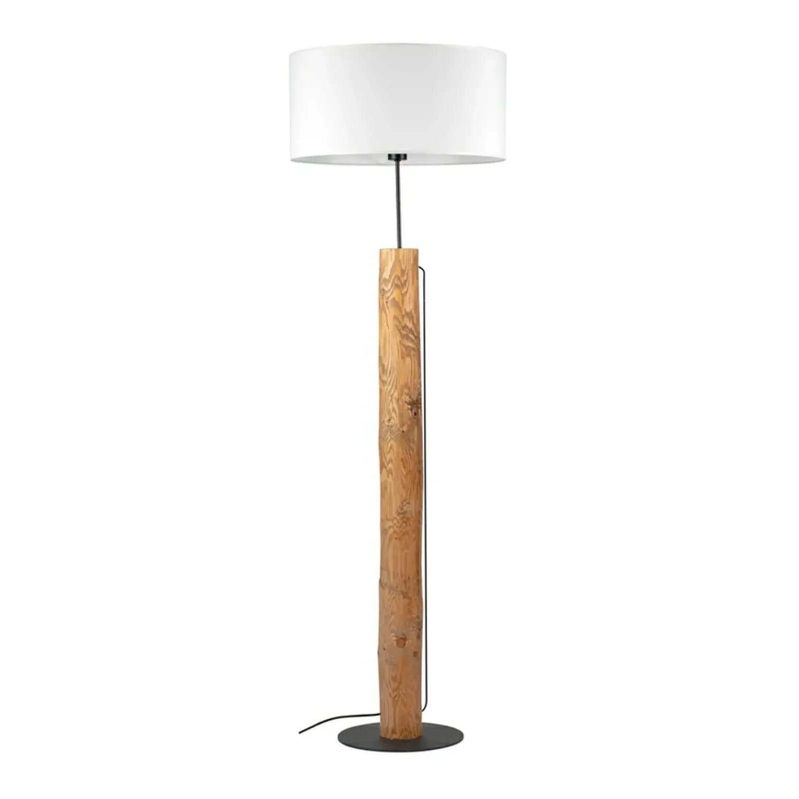 Sklep Kaja Lampa podłogowa z drewnem, styl rustykalny 87627904 PINO | Kaja* Lampy Podłogowe Z Abażurem|Tradycyjne Lampy Podłogowe