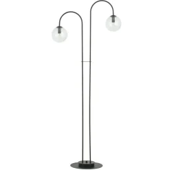 Sklep Kaja Lampa podłogowa z kloszami i czarnym stelażem 1286/LP2 z serii ARCHI* Tradycyjne Lampy Podłogowe