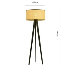 Sklep Kaja Lampa podłogowa z rattanowym abażurem 1149/LP1 ASTON | Kaja* Lampy Podłogowe Z Abażurem|Tradycyjne Lampy Podłogowe