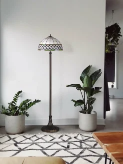 Sklep Kaja Lampa podłogowa z witrażowym kloszem K-F182208 TIFANY | Kaja* Tradycyjne Lampy Podłogowe|Lampy Podłogowe