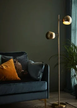Sklep Kaja Lampa podłogowa ze złotą oprawą 2xE14 146cm 107742 | Kaja Oświetlenie* Tradycyjne Lampy Podłogowe