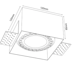 Sklep Kaja Lampa podtynkowa do holu 12x12cm GU10/ES111 ANT 3269 z serii CAGE* Oprawy Podtynkowe