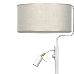 Sklep Kaja Lampa stojąca do kącika czytelnika - dwa światła MLP7503 LINO | Kaja* Lampy Podłogowe Z Abażurem|Tradycyjne Lampy Podłogowe