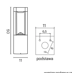 Sklep Kaja Lampa stojąca ogrodowa z trzonkiem GX53 FKW-500 z serii FAN KWADRAT | Kaja Oświe* Lampy Ogrodowe Stojące