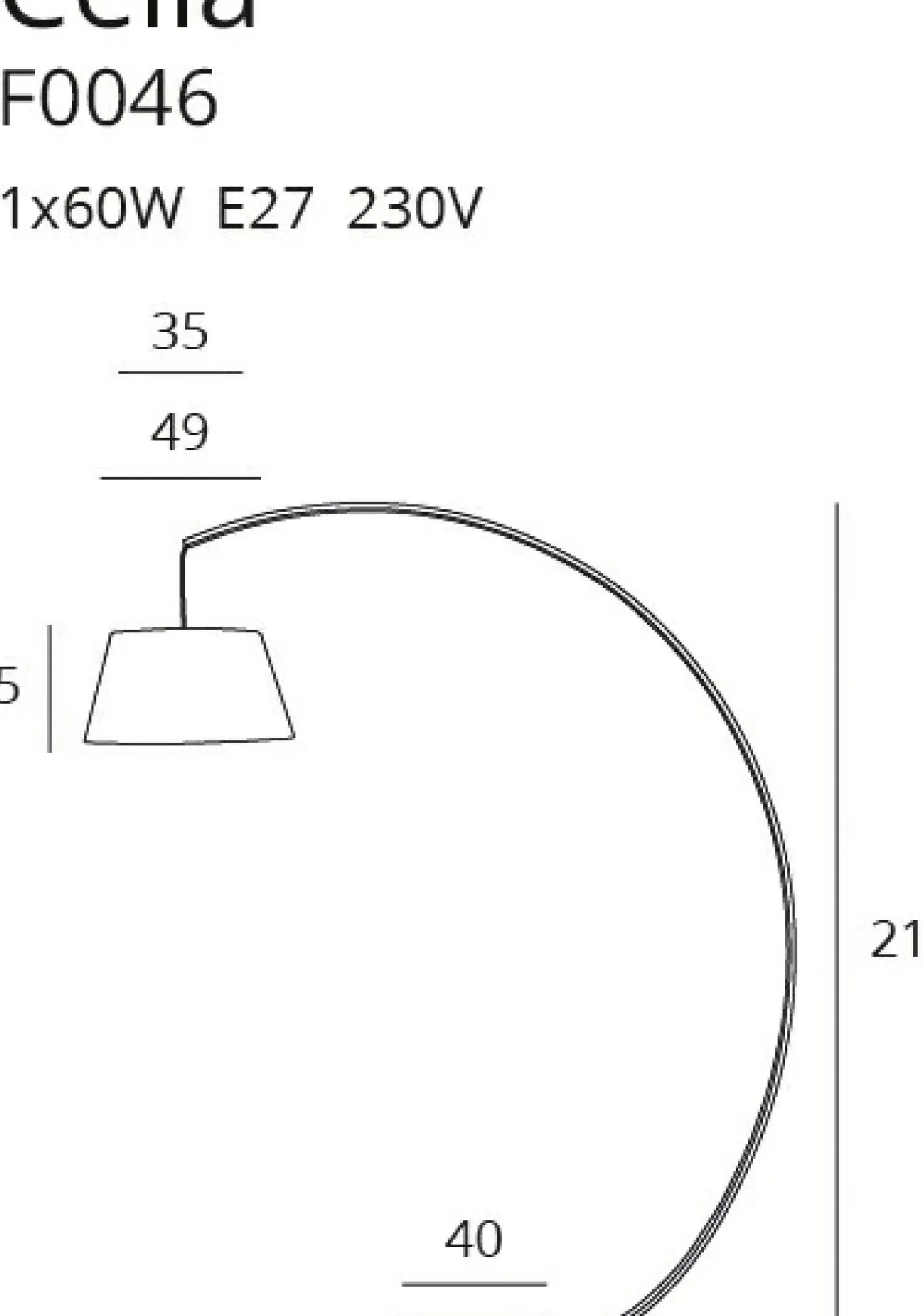 Sklep Kaja Lampa stojąca w kształcie łuku, do salonu MX F0046 CELIA | Kaja* Lampy Podłogowe Z Abażurem