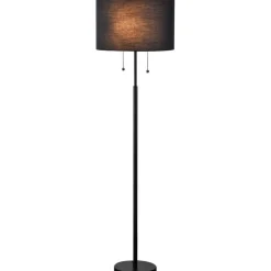 Sklep Kaja Lampa stojąca włączana sznureczkami LP-0304/2F BK FOGO | Kaja* Lampy Podłogowe Z Abażurem|Tradycyjne Lampy Podłogowe