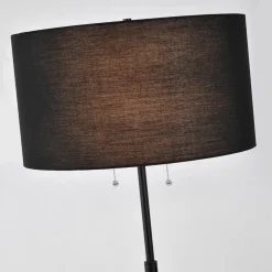 Sklep Kaja Lampa stojąca włączana sznureczkami LP-0304/2F BK FOGO | Kaja* Lampy Podłogowe Z Abażurem|Tradycyjne Lampy Podłogowe
