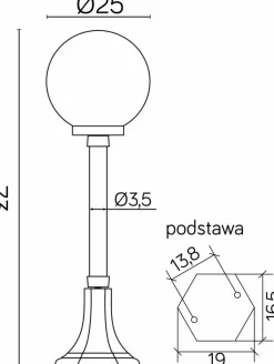 Sklep Kaja Lampa stojąca z kloszem, śr. 25cm K 5002/3/KP 250 z serii KULE CLASSIC | Kaja Oś* Lampy Ogrodowe Stojące