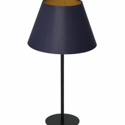 Sklep Kaja Lampa stołowa, granatowo-złota, z abażurem LX 3579 z serii ARDEN* Lampki Stołowe Z Abażurem|Tradycyjne Lampki Stołowe