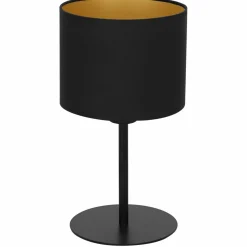 Sklep Kaja Lampa stołowa z czarno-złotym abażurem LX 3185 z serii FRODI | Kaja* Lampki Stołowe Z Abażurem|Tradycyjne Lampki Stołowe
