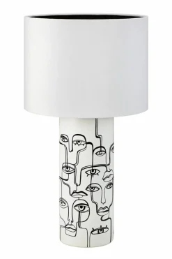 Sklep Kaja Lampa stołowa z czarnym szkicem twarzy 108246 | Kaja Oświetlenie* Tradycyjne Lampki Stołowe