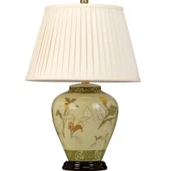 Sklep Kaja Lampa stołowa z dekoracyjną podstawą ARUM-LILY-TL z serii ARUM LILY* Lampki Stołowe Z Abażurem|Tradycyjne Lampki Stołowe