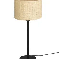 Sklep Kaja Lampa stołowa z rustykalnym abażurem LX 5285 z serii RATTAN | Kaja* Lampki Stołowe Z Abażurem|Tradycyjne Lampki Stołowe