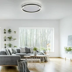 Sklep Kaja Lampa sufitowa - czarny świecący okrąg 15391-13 z serii RITUS | Kaja antracyt New
