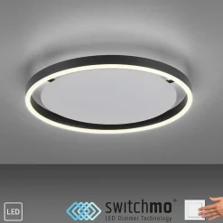 Sklep Kaja Lampa sufitowa - czarny świecący okrąg 15391-13 z serii RITUS | Kaja antracyt New