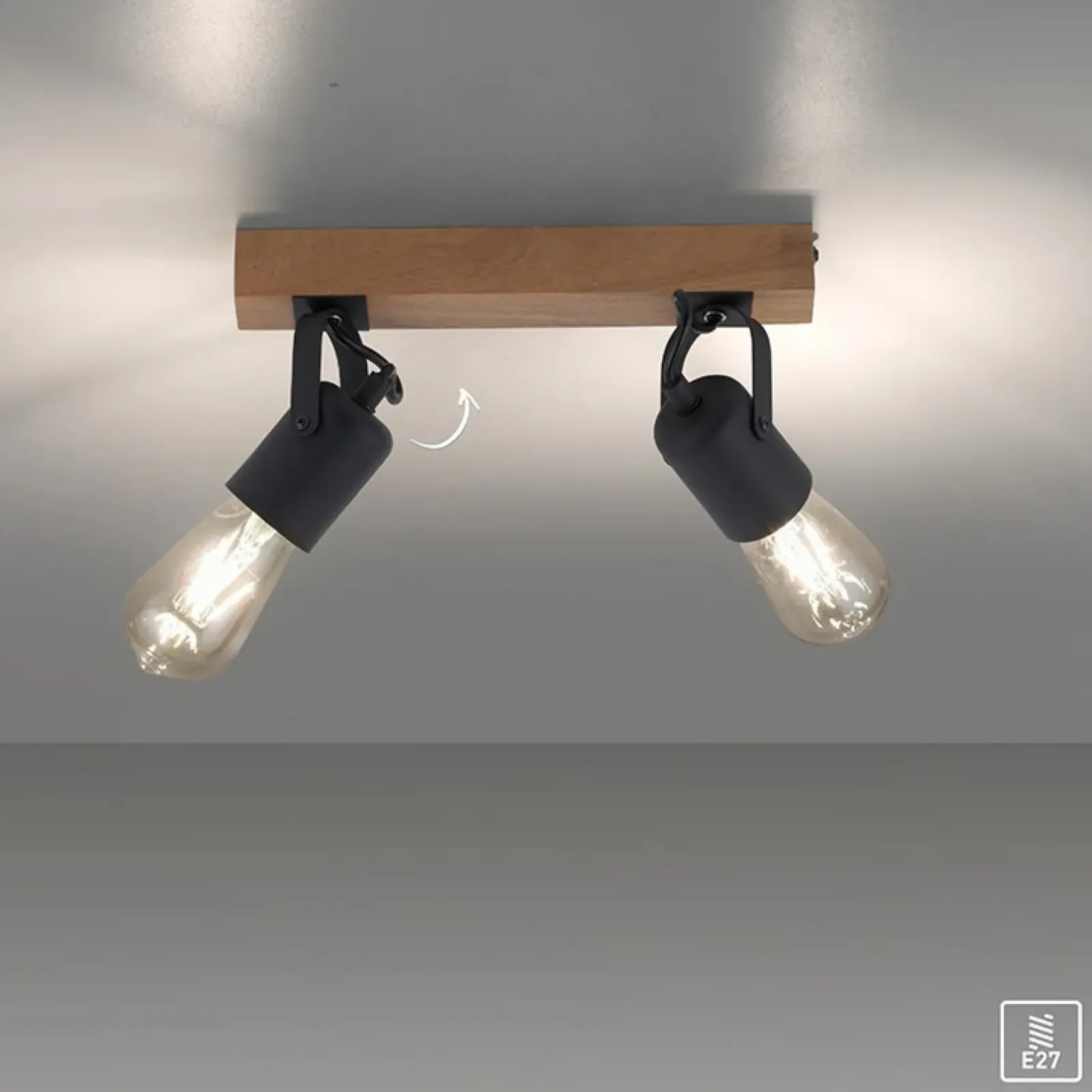 Sklep Kaja Lampa sufitowa - podwójny reflektor 15632-18 z serii CANOP | Kaja czarny Cheap