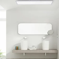 Sklep Kaja Lampa sufitowa - prostokąt z pilotem 14757-21 z serii FLAT | Kaja srebrny Shop