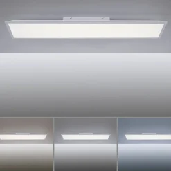 Sklep Kaja Lampa sufitowa - prostokąt z pilotem 14757-21 z serii FLAT | Kaja srebrny Shop