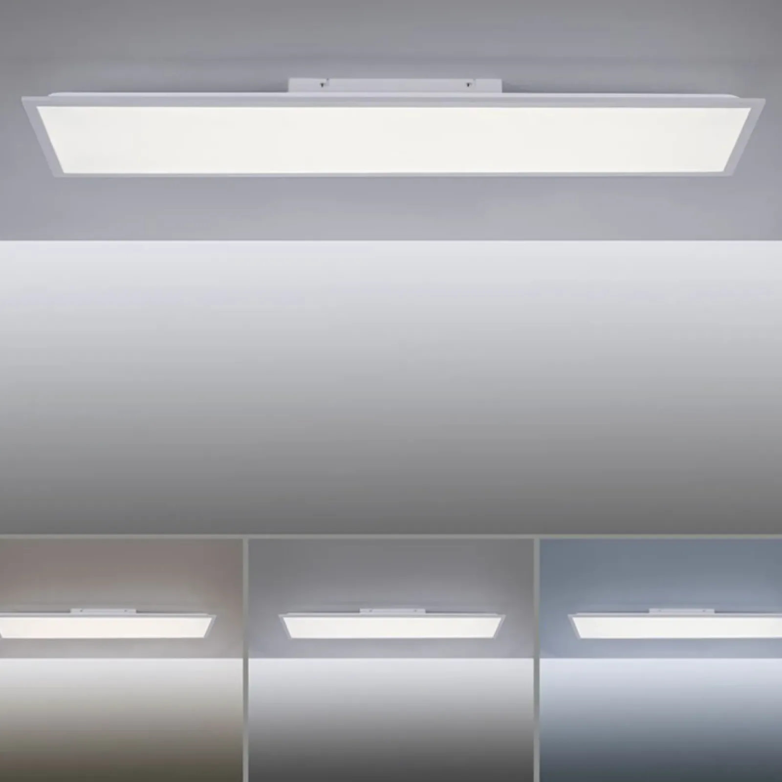 Sklep Kaja Lampa sufitowa - prostokąt z pilotem 14757-21 z serii FLAT | Kaja srebrny Shop