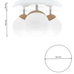 Sklep Kaja Lampa sufitowa, 3 punkty światła, z drewnem MLP5429 z serii SFERA WOOD | Kaja Oś Cheap