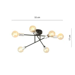 Sklep Kaja Lampa sufitowa - skrzyżowane pręty z żarówkami 1174/6B z serii VEKEN Fashion