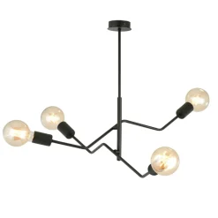 Sklep Kaja Lampa sufitowa bez kloszy, na ozdobne żarówki 1126/4 FRIX | Kaja czarny Store