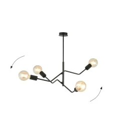 Sklep Kaja Lampa sufitowa bez kloszy, na ozdobne żarówki 1126/4 FRIX | Kaja czarny Store