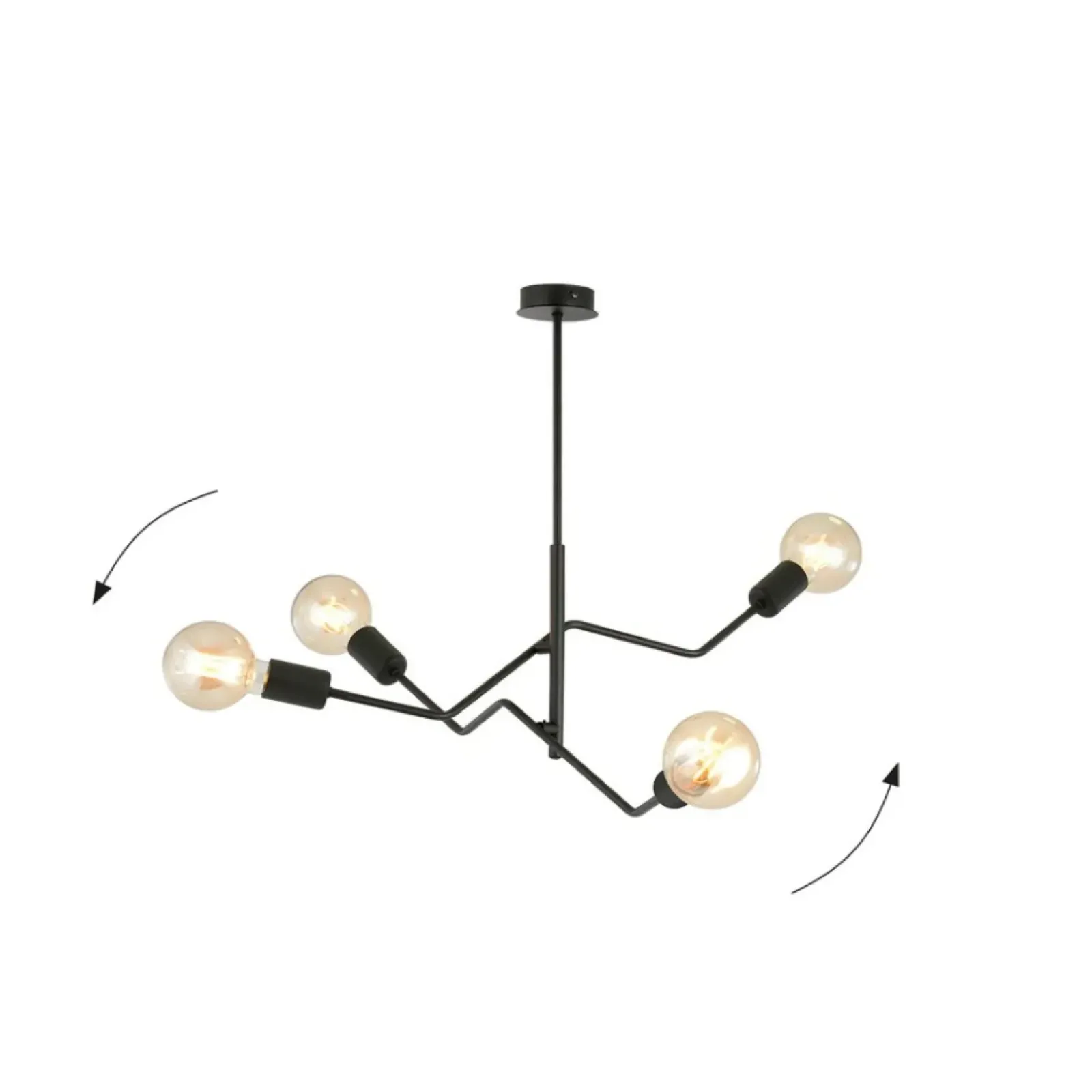 Sklep Kaja Lampa sufitowa bez kloszy, na ozdobne żarówki 1126/4 FRIX | Kaja czarny Store