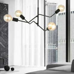 Sklep Kaja Lampa sufitowa bez kloszy, na ozdobne żarówki 1126/4 FRIX | Kaja czarny Store