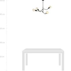 Sklep Kaja Lampa sufitowa bez kloszy, na ozdobne żarówki 1126/4 FRIX | Kaja czarny Store