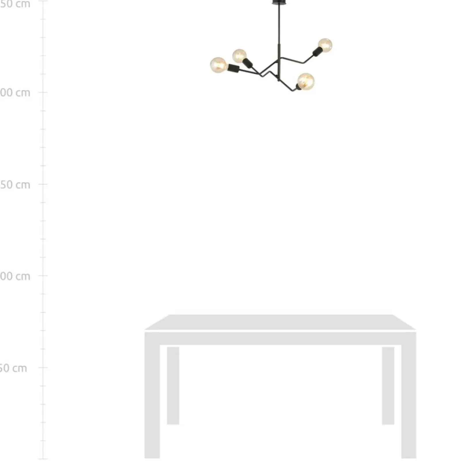 Sklep Kaja Lampa sufitowa bez kloszy, na ozdobne żarówki 1126/4 FRIX | Kaja czarny Store