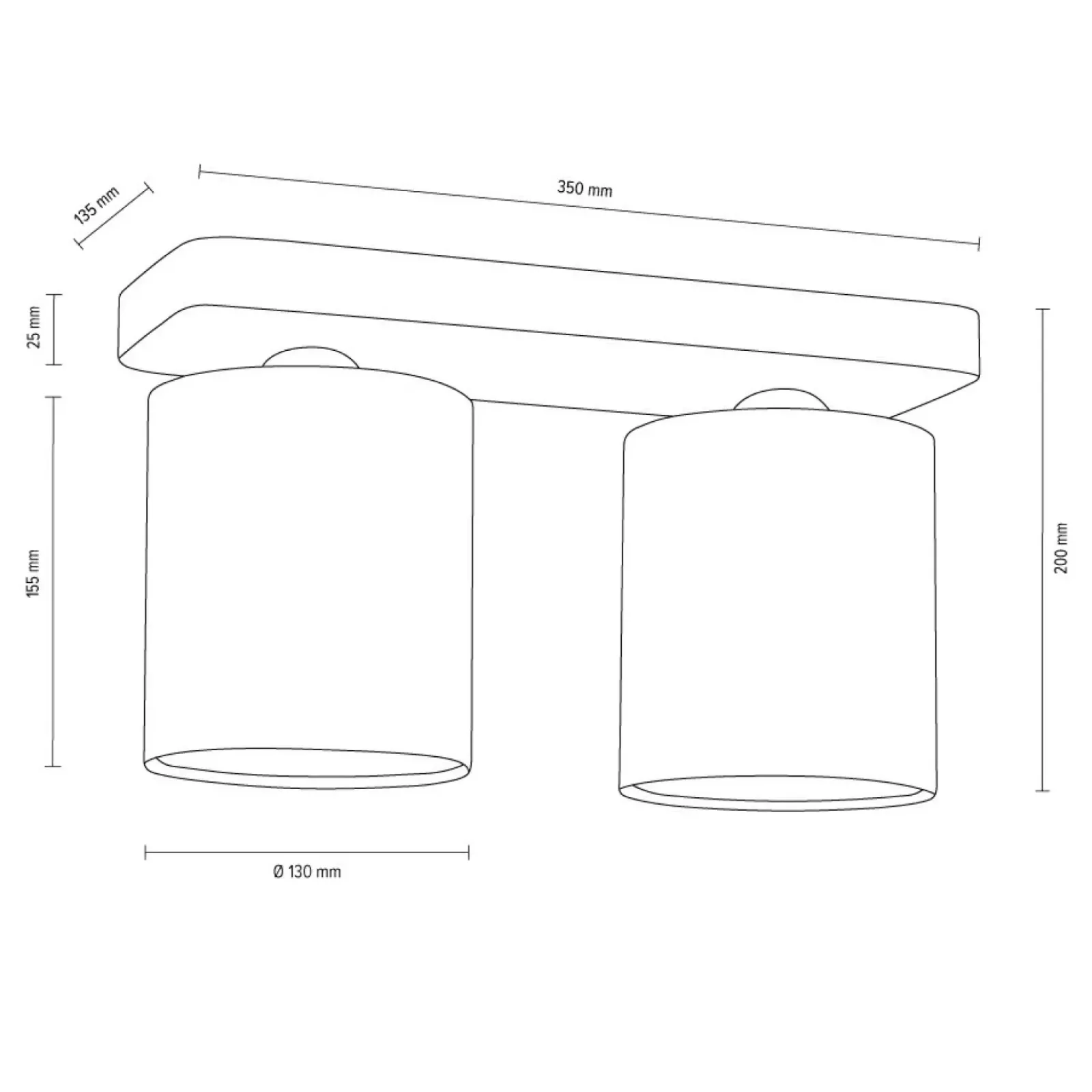 Sklep Kaja Lampa sufitowa drewniana listwa za 2 żarówki 8512274 JENTA | Kaja Fashion