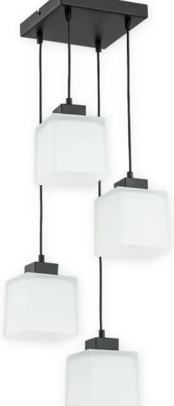 Sklep Kaja Lampa sufitowa geometryczne klosze O2975 W4 CZA + BIA | Kaja Discount