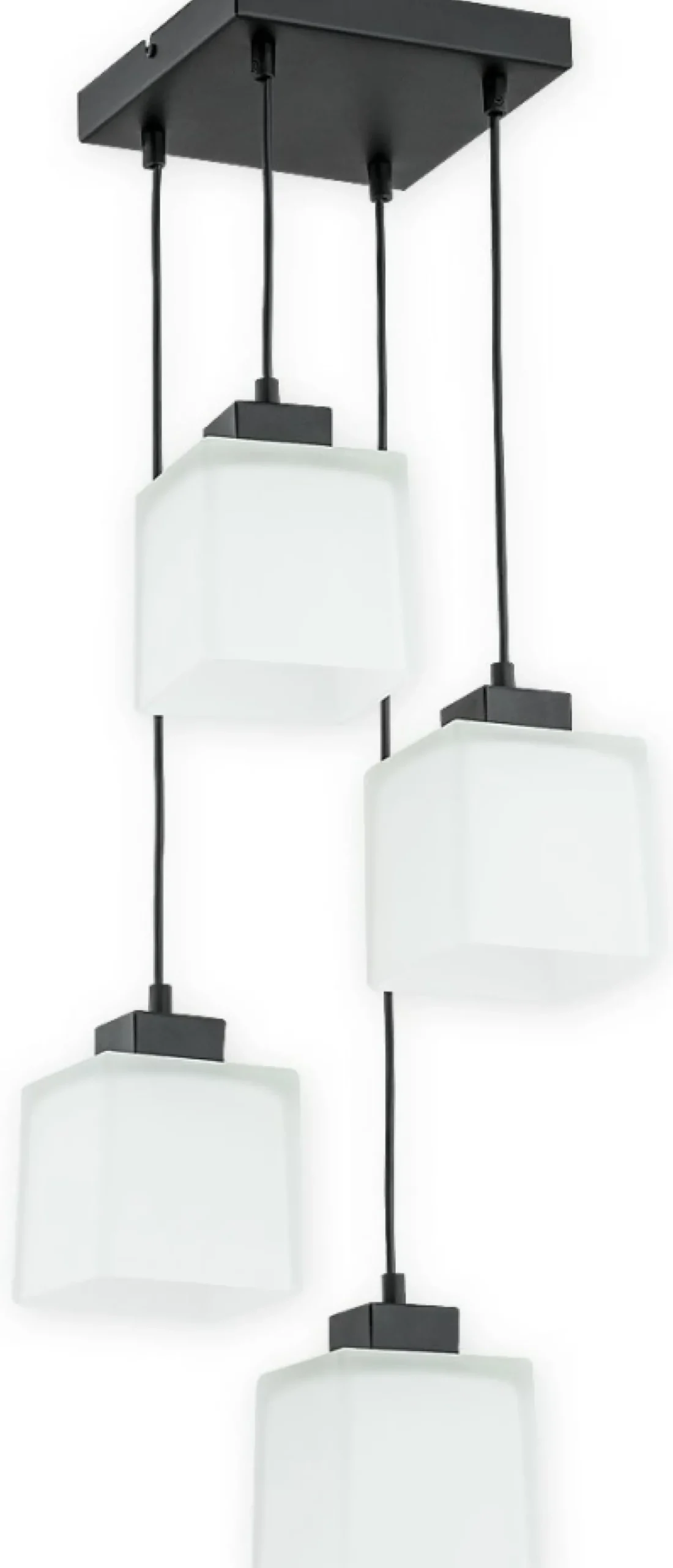 Sklep Kaja Lampa sufitowa geometryczne klosze O2975 W4 CZA + BIA | Kaja Discount