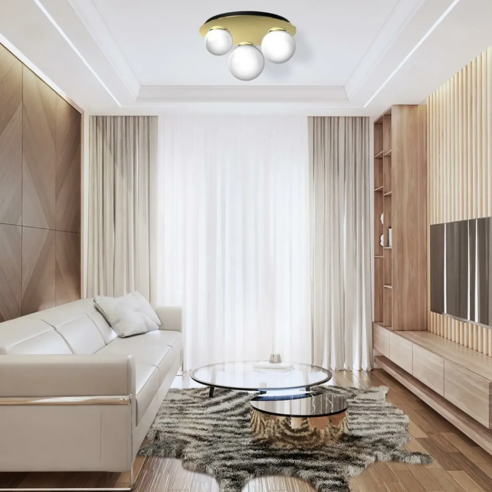 Sklep Kaja Lampa sufitowa glamour z trzema kloszami MLP7966 z serii PLATO | Kaja Oświetleni Outlet