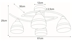 Sklep Kaja Lampa sufitowa K-JSL-6572/4 AB z serii COLAR | Kaja Oświetlenie* Randole Tradycyjne|Żyrandole Tradycyjne - Retro