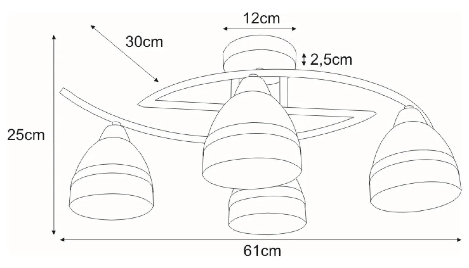 Sklep Kaja Lampa sufitowa K-JSL-6572/4 AB z serii COLAR | Kaja Oświetlenie* Randole Tradycyjne|Żyrandole Tradycyjne - Retro