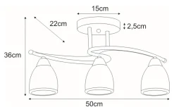 Sklep Kaja Lampa sufitowa K-JSL-8090/3 AB z serii SAMIRA | Kaja Oświetlenie* Randole Tradycyjne|Żyrandole Tradycyjne - Retro