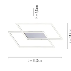 Sklep Kaja Lampa sufitowa LED - dwa prostokąty 8192-55 z serii INIGO | Kaja szary Online