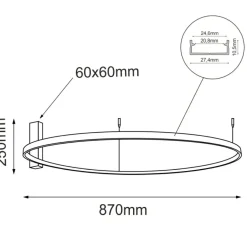 Sklep Kaja Lampa sufitowa LED koło ⌀87cm 4000K ANT 1345 z serii AGA* Lampy Led|Plafony Nowoczesne